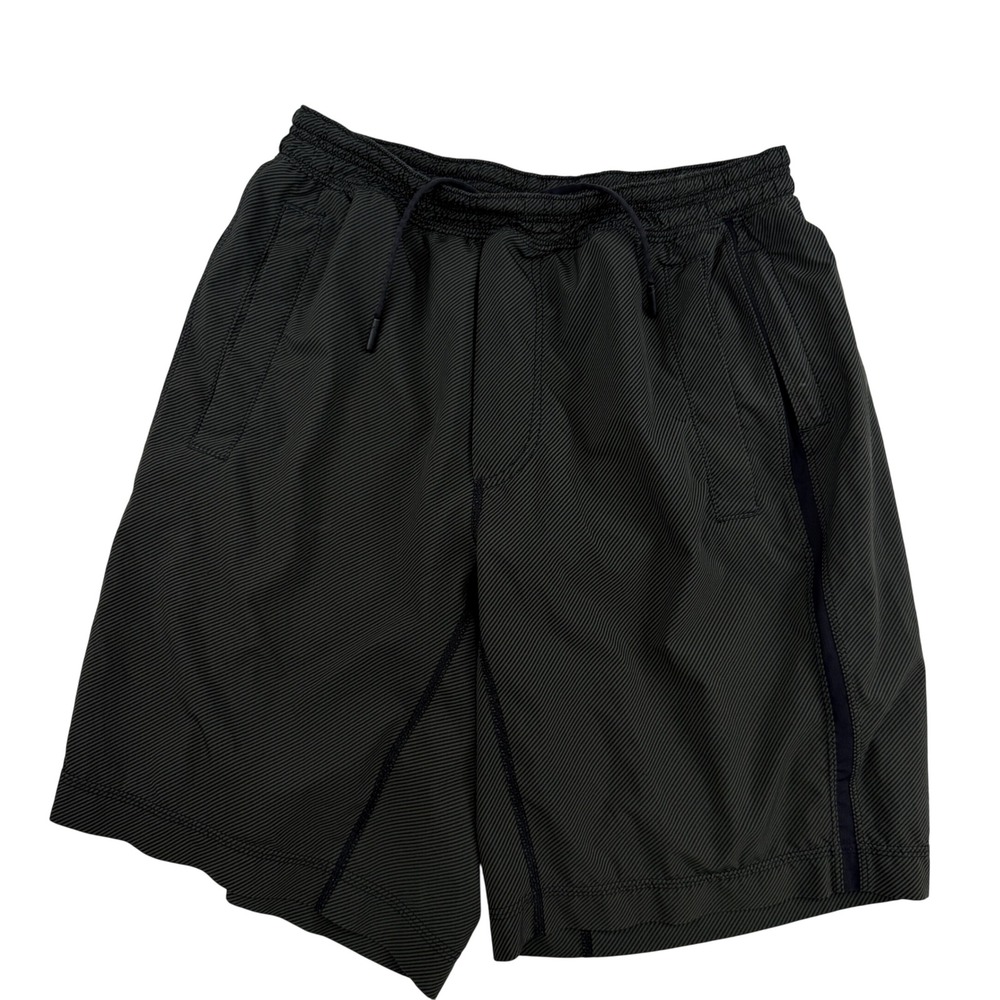 Lululemon Pace Breaker Shorts Mens M Olive Pinstripe Lined Athletic 9" Inseam
